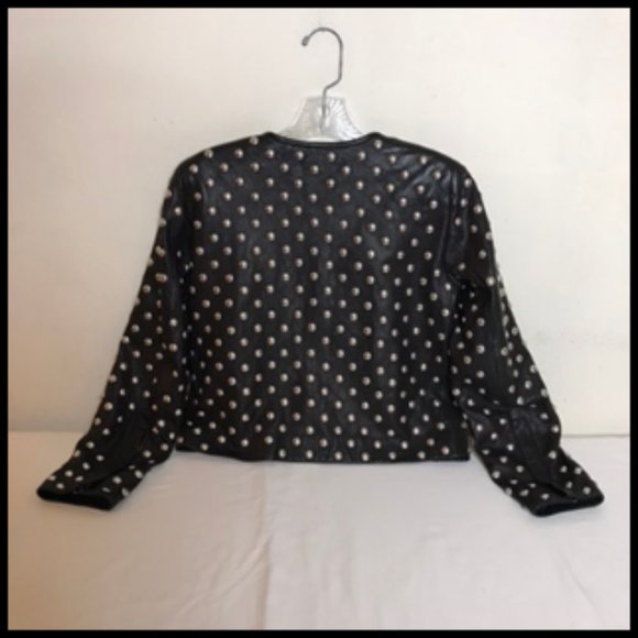 Diane Von Furstenberg Kate Soft Leather Covered With Silver Tone Dome Studs Sz 4 - Picture 2 of 16